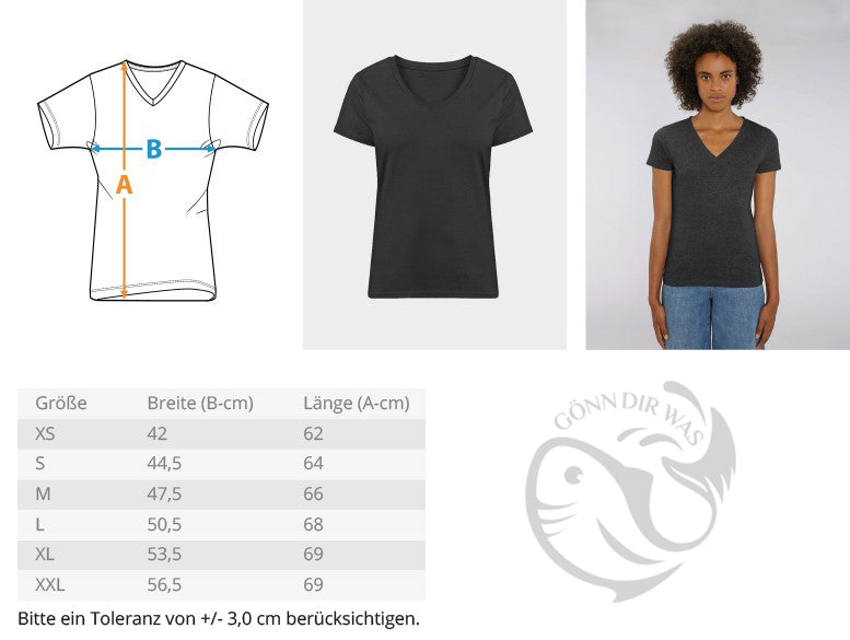 Nature calls  - Premium Organic Damen T-Shirt, V-Neck, in mehreren Farben, 100% Bio-Baumwolle