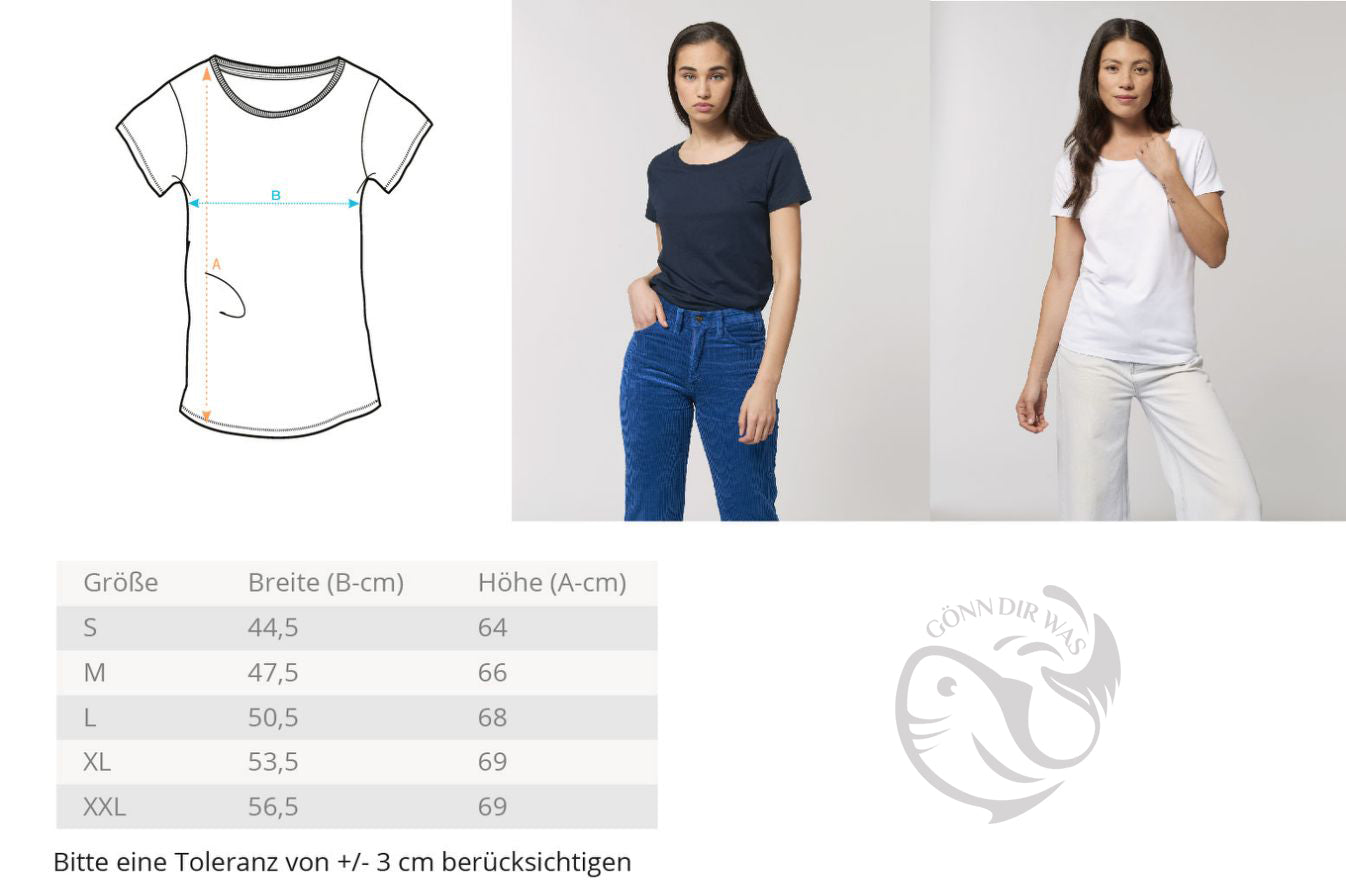 Be Bold | Blau  - Damen Organic T-Shirt, Rundhals, in mehreren Farben, 100% Bio-Baumwolle