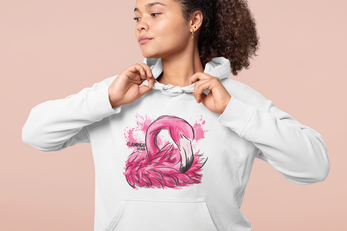 Flamingo | Hell - Unisex organic Hoodie, in mehreren Farben