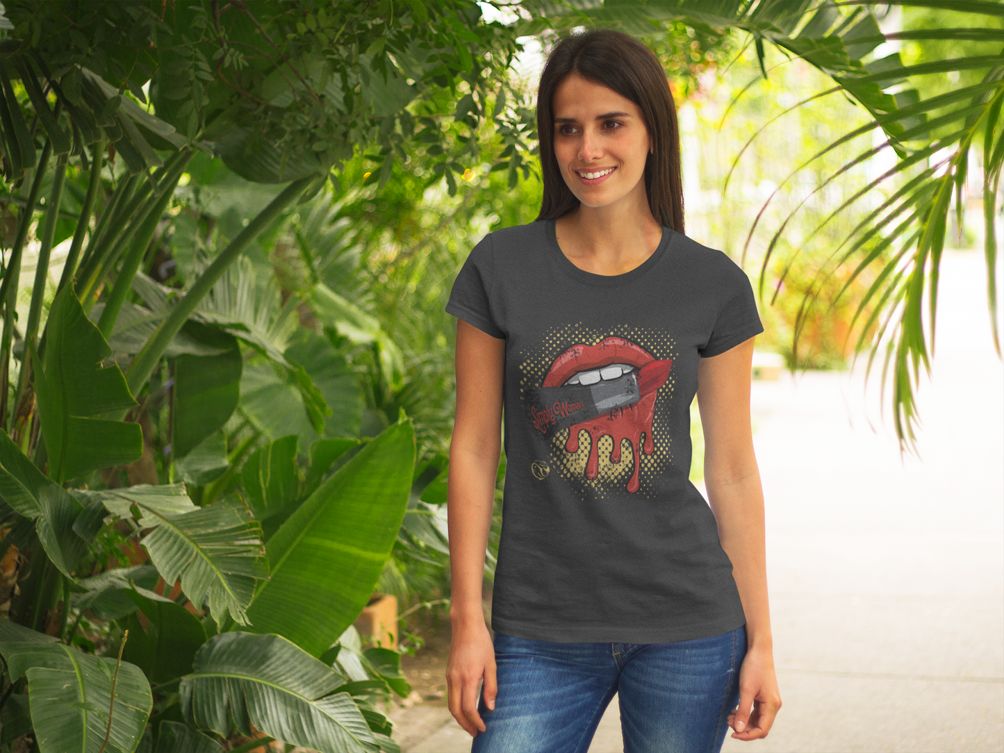Simply Woman | Dark - Damen Organic T-Shirt, Rundhals, in mehreren Farben, 100% Bio-Baumwolle