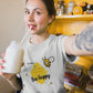 Bee happy | Bunt  - Damen Organic T-Shirt, Rundhals, in mehreren Farben, 100% Bio-Baumwolle