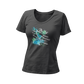 Die Zeit | Dark  - Premium Organic Damen T-Shirt, V-Neck, in mehreren Farben, 100% Bio-Baumwolle