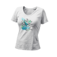 Die Zeit | Hell  - Premium Organic Damen T-Shirt, V-Neck, in mehreren Farben, 100% Bio-Baumwolle