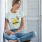 Bee happy | Bunt  - Damen Organic T-Shirt, Rundhals, in mehreren Farben, 100% Bio-Baumwolle