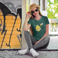 Bee happy  - Premium Organic Damen T-Shirt, V-Neck, in mehreren Farben, 100% Bio-Baumwolle